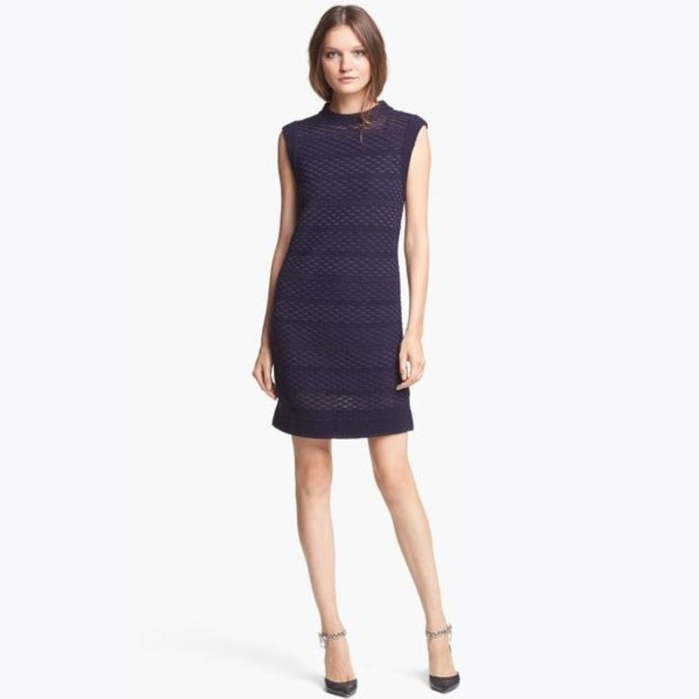 M MISSONI Eggplant Honeycomb Sleeveless Dress 10